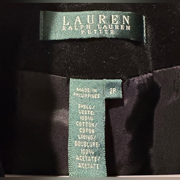 Lauren Ralph Lauren “Fall Classic” Black Velvet blazer button Front Shawl Collar - Picture 8 of 9
